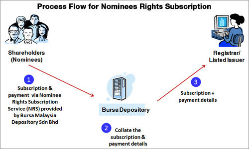 Process Flow for Nominees Rights Subscription